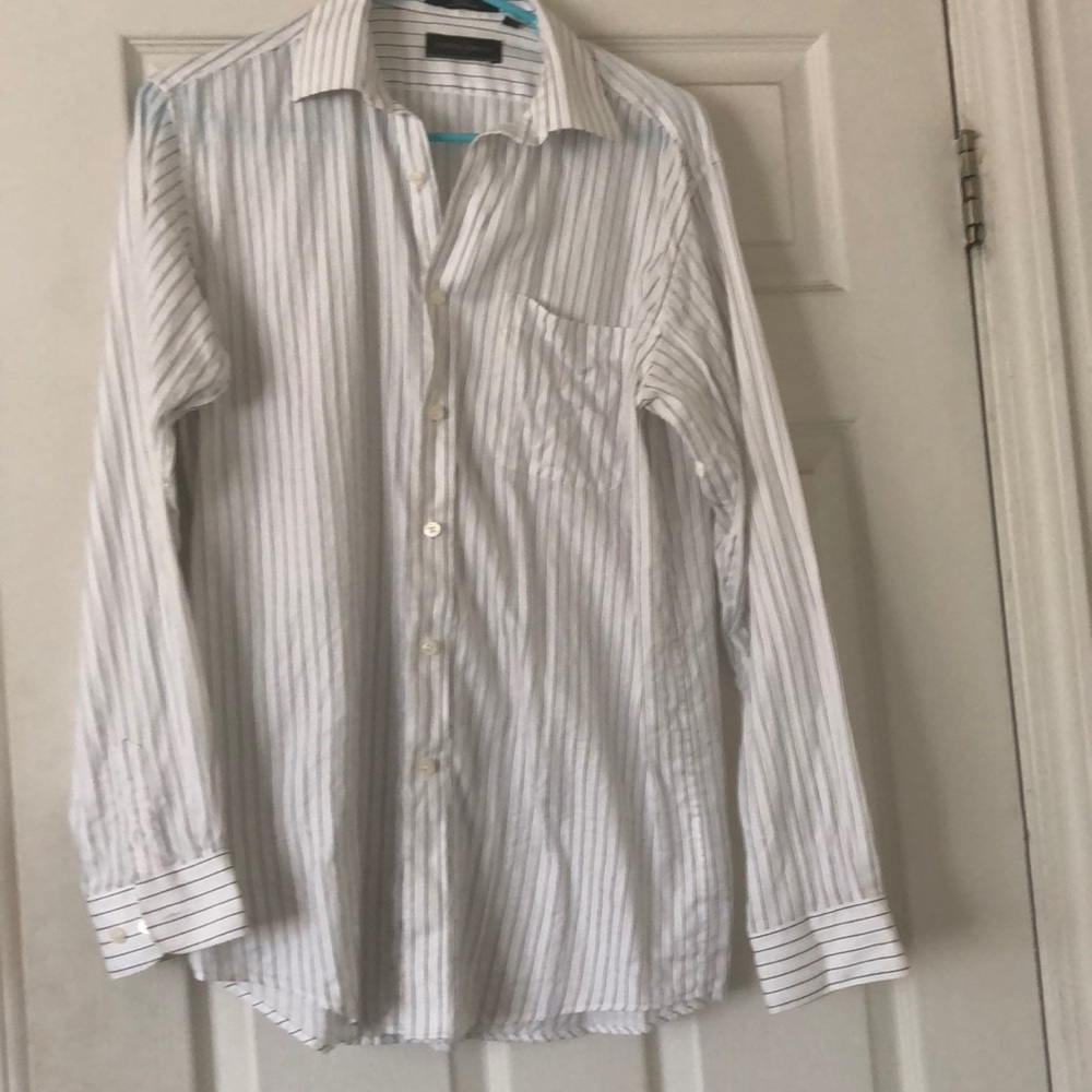 Black and White Striped Button Up Shirt